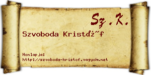 Szvoboda Kristóf névjegykártya