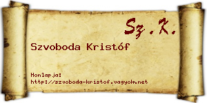 Szvoboda Kristóf névjegykártya