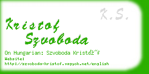 kristof szvoboda business card